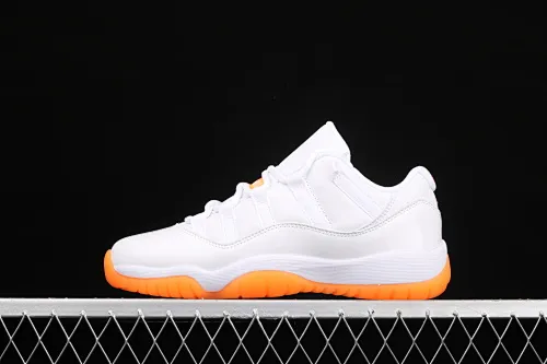 All categories Air Jordan Jordan series basketball shoes Air Jordan 11 pure original version Air Jordan 11 Bright Citus AJ11 Joe 11 white orange low-top basketball shoes AH7860-139